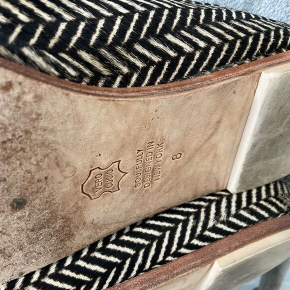 Matt Bernson Calf Hair Herringbone Flats Shoes Women's Size 8 Brown/Black - Picture 10 of 16